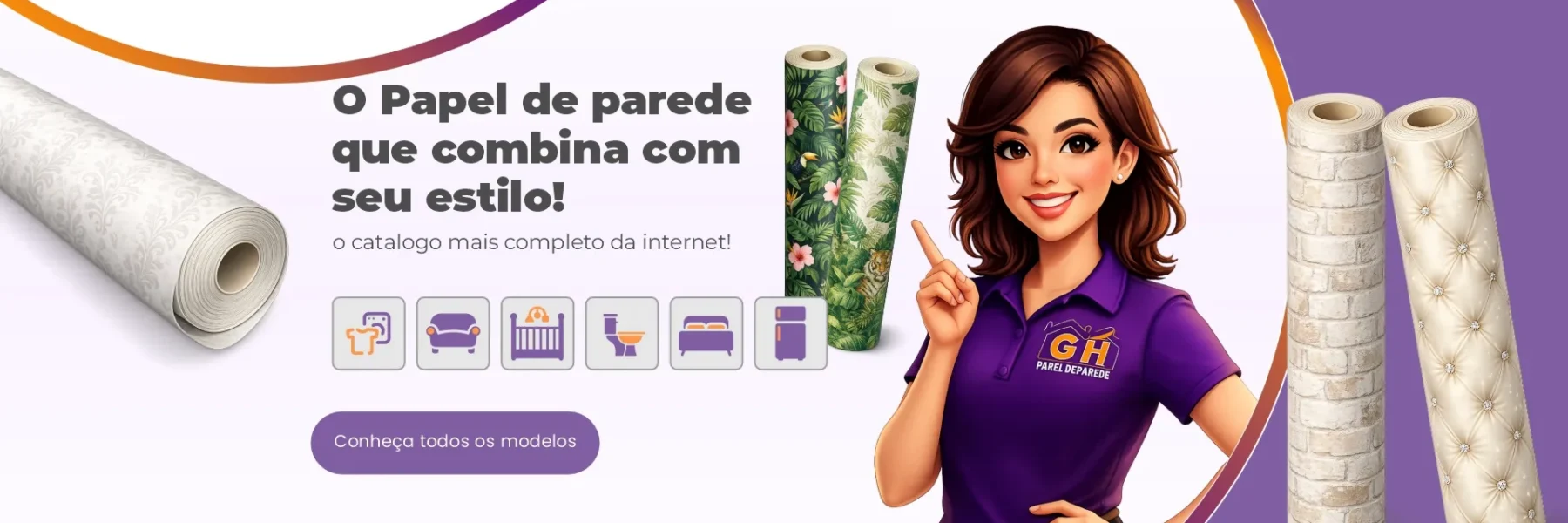banner principal gh papel de parede com a mascote Papel de Parede