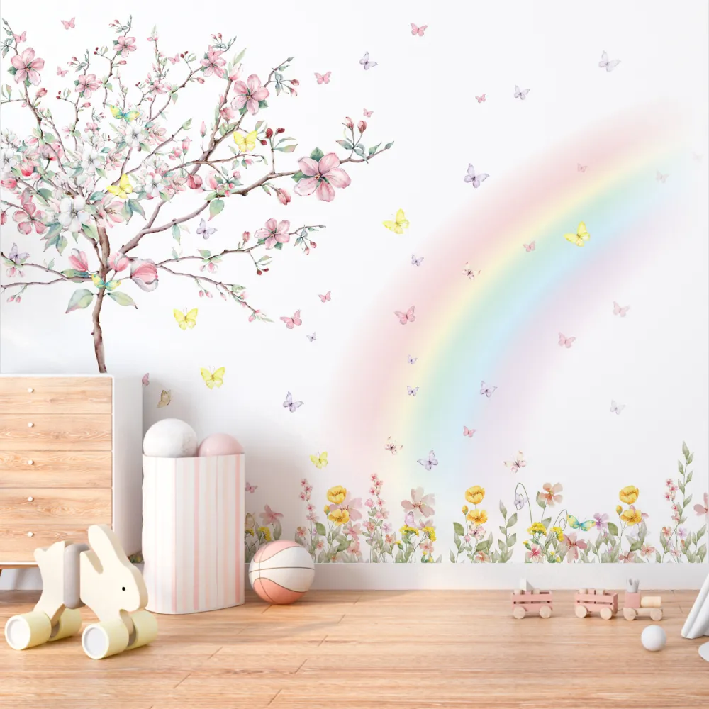Papel de Parede Jardim Encantado Aquarela Infantil
