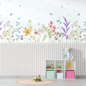 Papel de Parede Jardim Floral Aquarela Delicado - Imagem 3