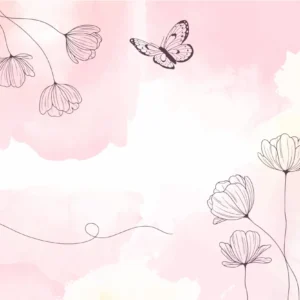 Papel de Parede Floral Delicado Rosa Aquarelado - Imagem 3