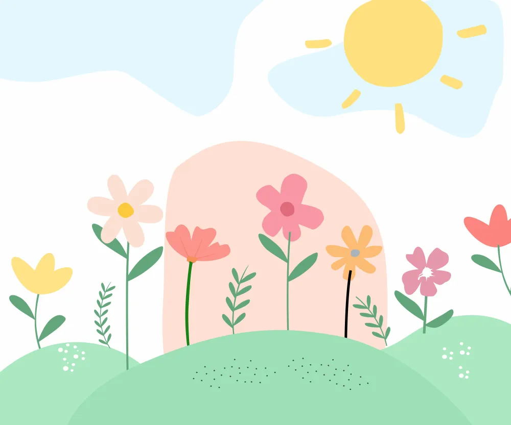Papel de Parede Floral Infantil Colorido para Quarto de Bebê