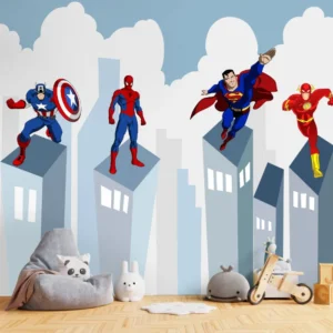 Papel de Parede Super-Heróis Infantis para Quarto de Menino - Imagem 3