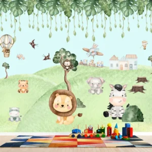 Papel de Parede Safari Baby Delicado Selva Encantada - Imagem 3