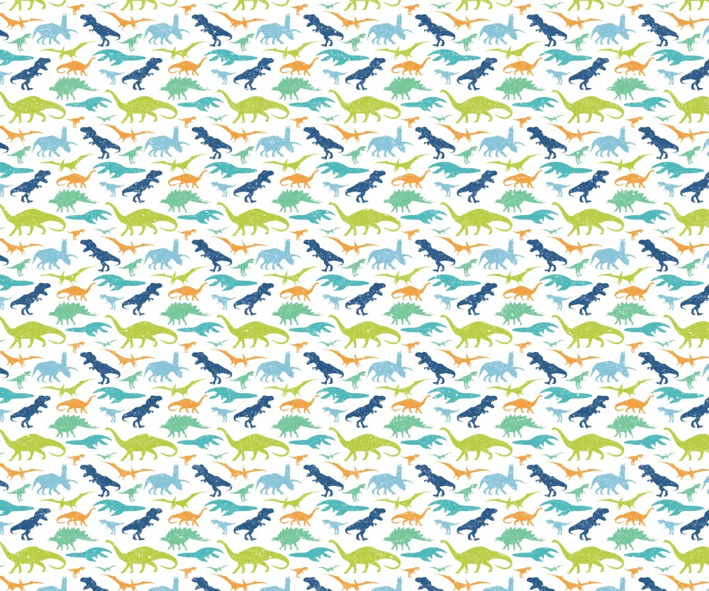 Papel de Parede Dinossauros Coloridos Infantil com Estampa Divertida