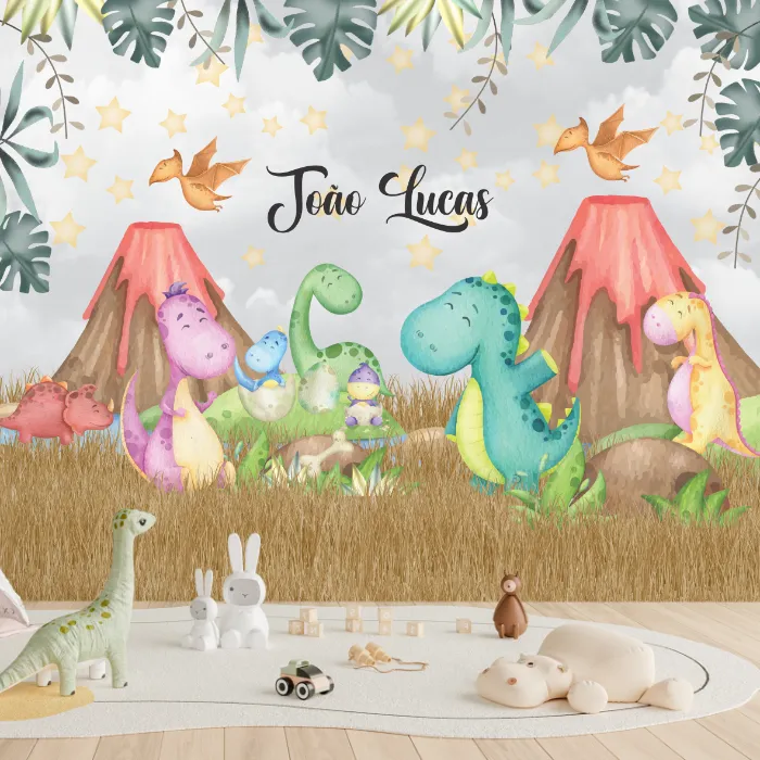 papel-de-parede-dinossauro-infantil-aquarela-tema-jurassico-com-vulcoes-e-dinossauros-coloridos-webp.webp