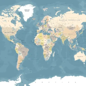 Papel de Parede Mapa Múndi para Brinquedoteca Infantil