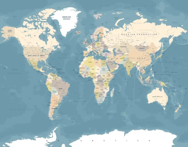 Papel de Parede Mapa Múndi para Brinquedoteca Infantil
