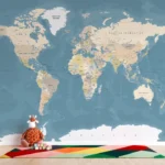 Papel de Parede Educativo Mapa Múndi Infantil