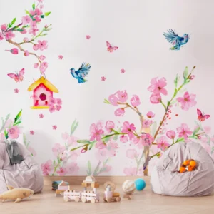 Papel De Parede Floral Com Pássaros - Imagem 3